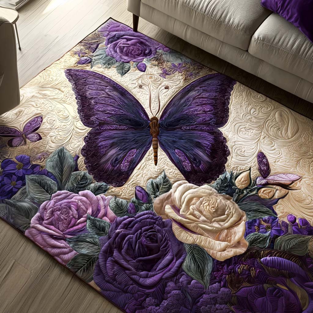 Royal Bloom Area Rug Modern Holiday Decor Butterfly Gifts For Adults