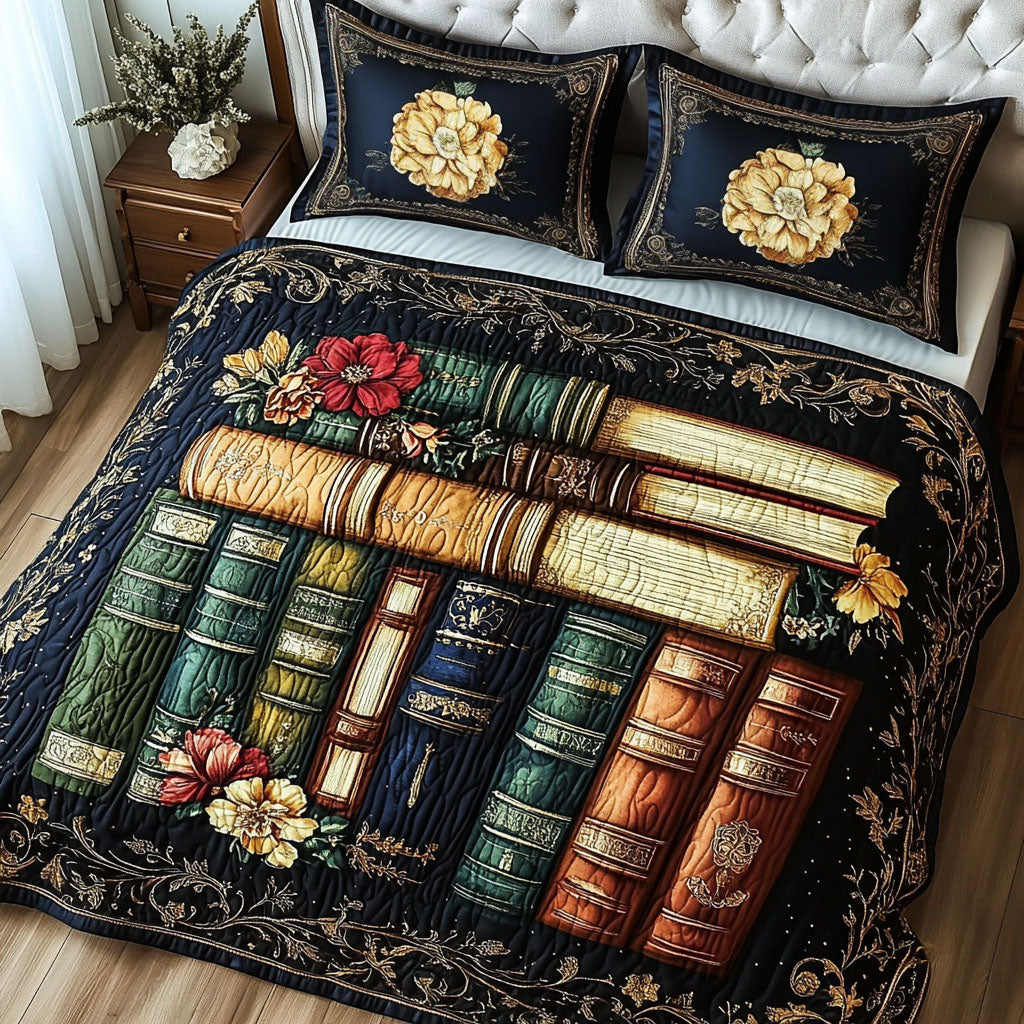 Royal Book Chamber Quilted Bedding Set Christmas Bedding Sets Best Gifts For Readers