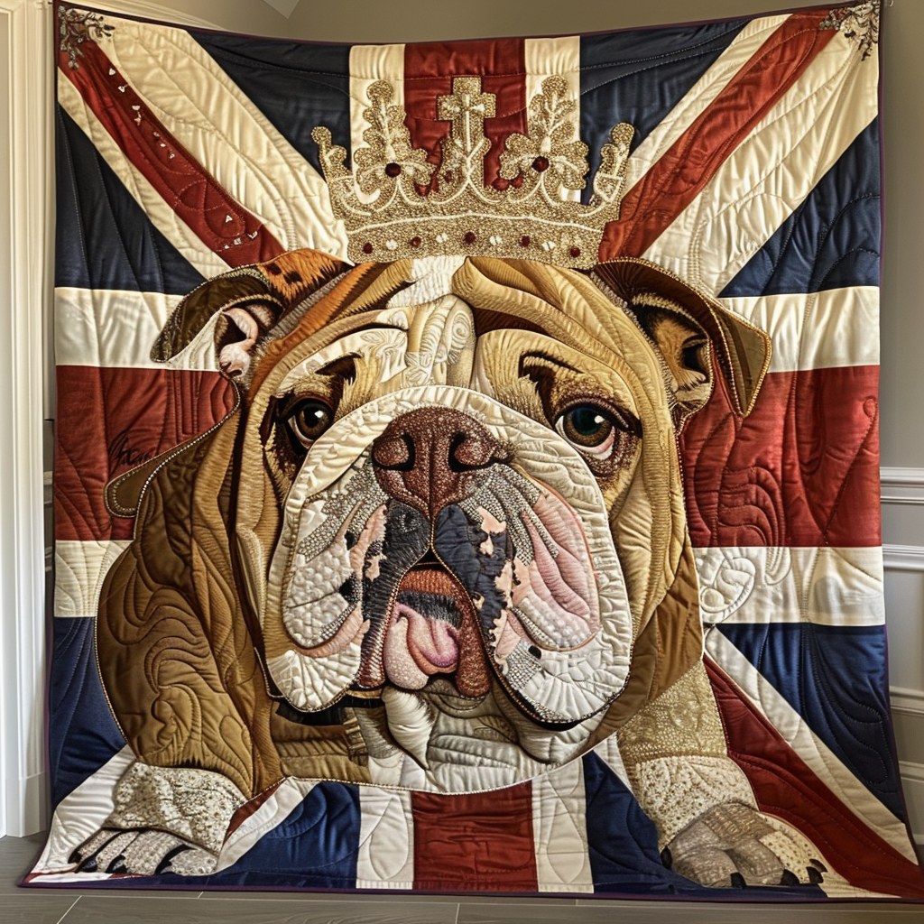 Royal Bulldog Quilted Blanket Presents For Dog Lovers