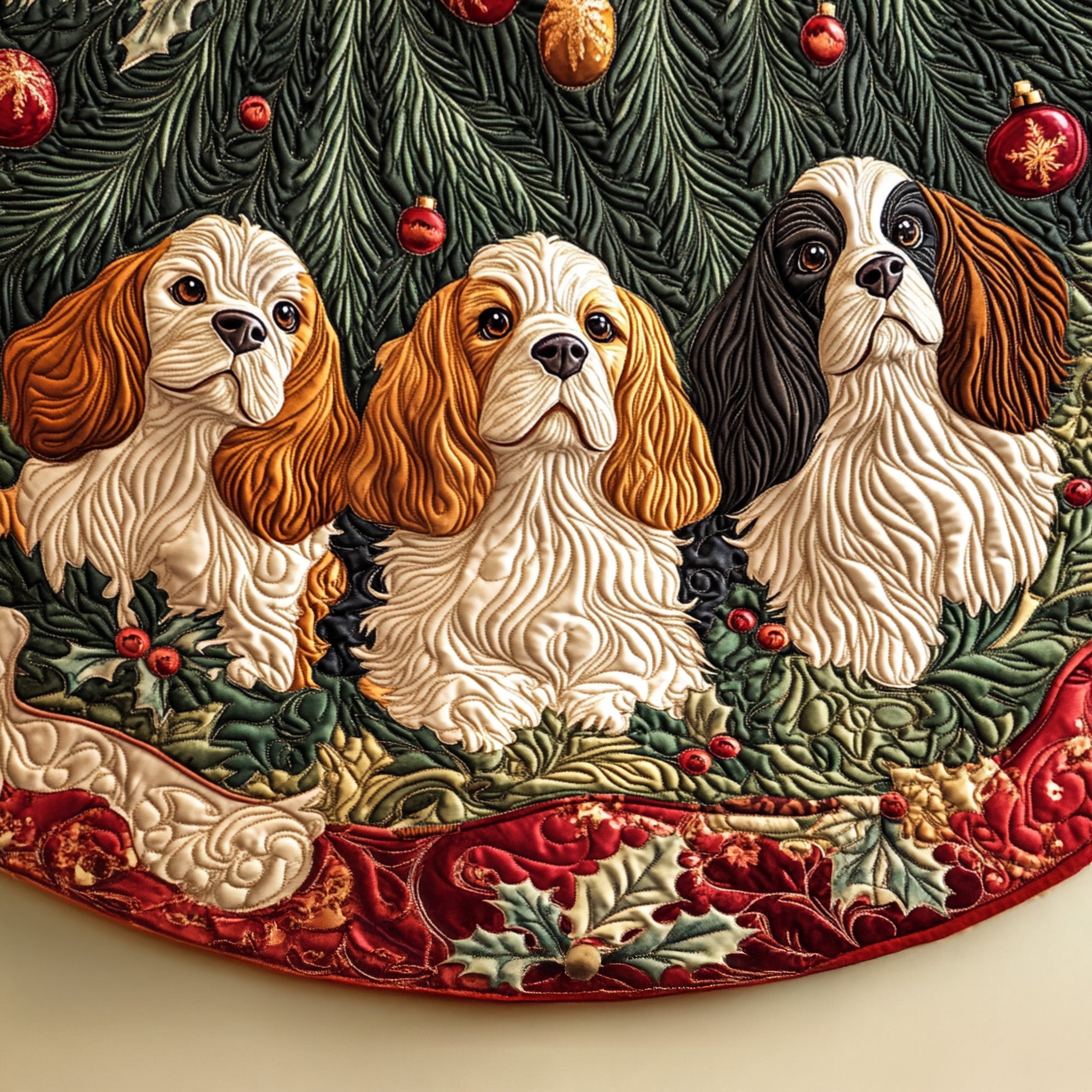 Royal Canine Comfort Quilted Christmas Tree Skirt Festive Tree Base Cover