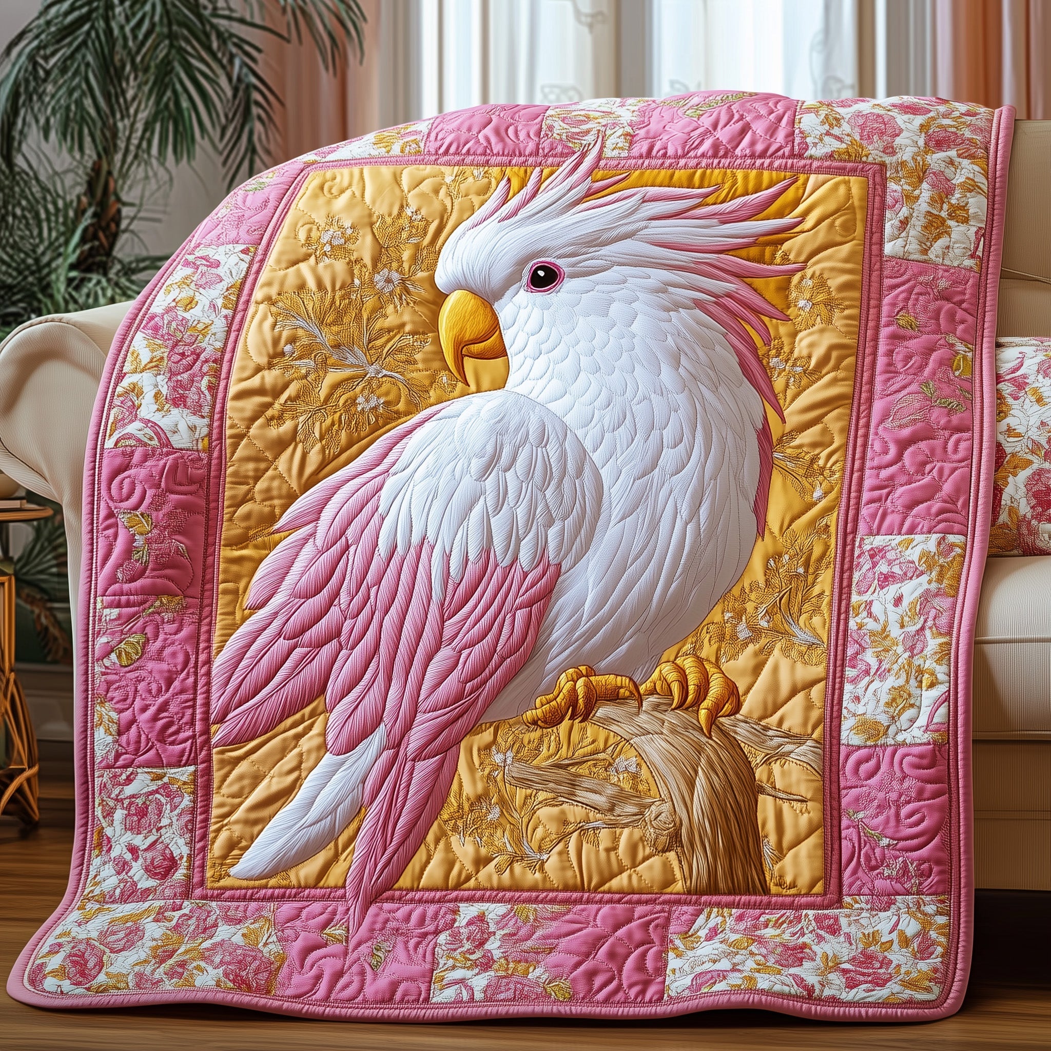 Royal Cockatoo Quilted Blanket Merchandise Throw BlanketChristmas Gifts For A Daughter In Law