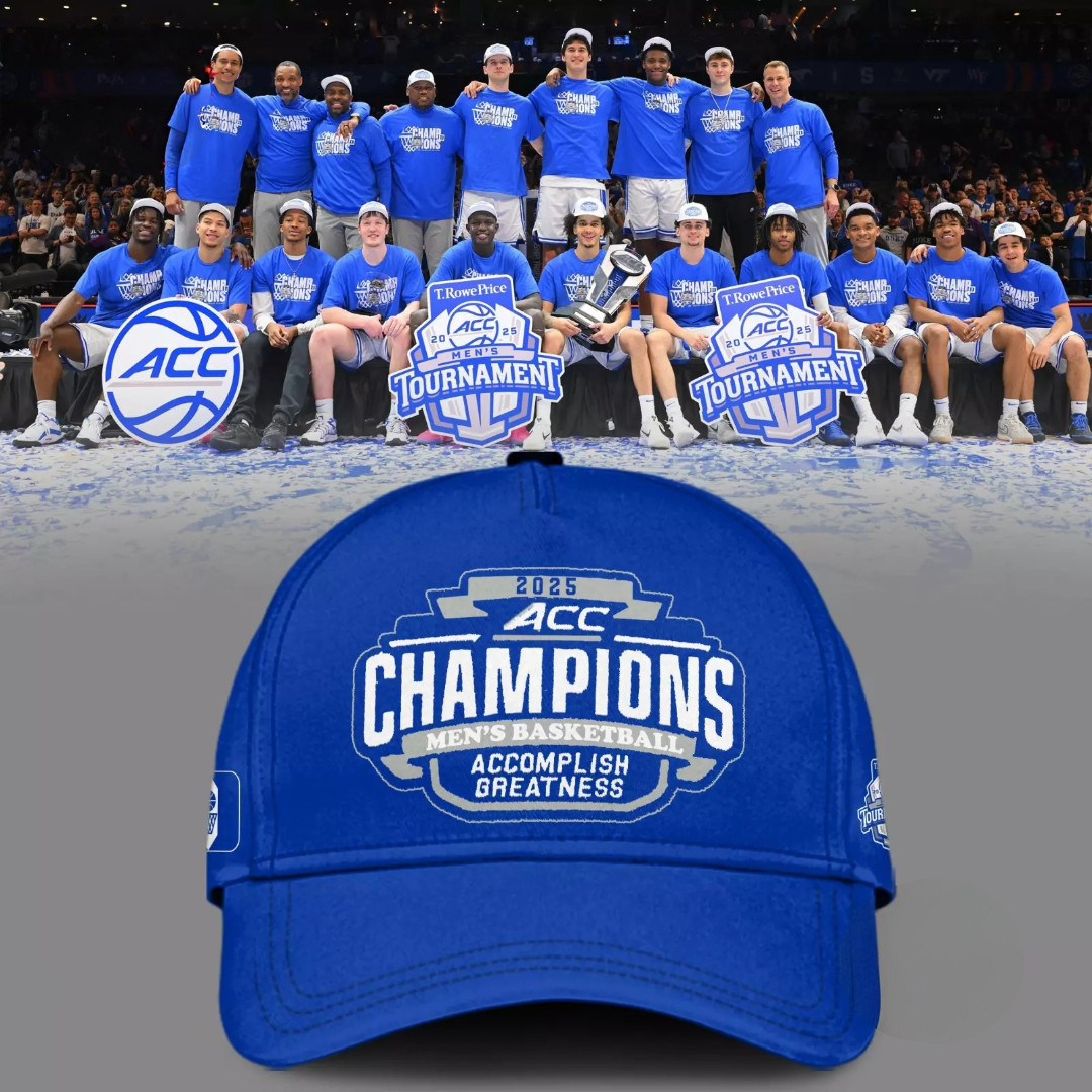 Royal Duke Blue Devils 2025 ACC Men's Basketball Hat Gifts For Fans