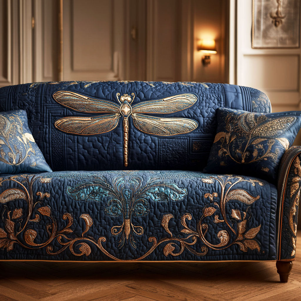 Royal Flight Quilted Sofa Cover Home Decor Best Dragonfly Presents