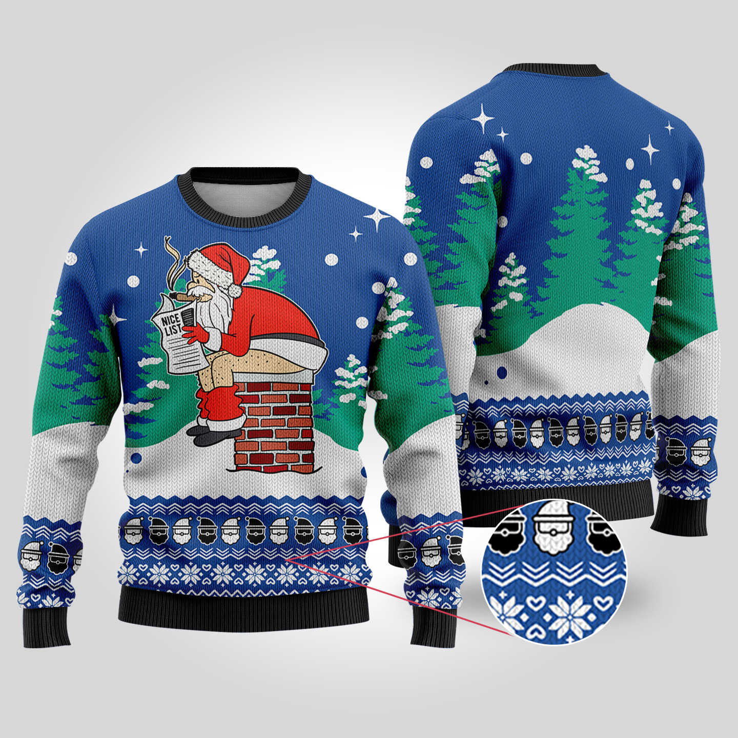 Royal Funny Santa Naughty Or Nice List Christmas Sweater Seasonal Gift Merch for Cozy Christmas Vibes