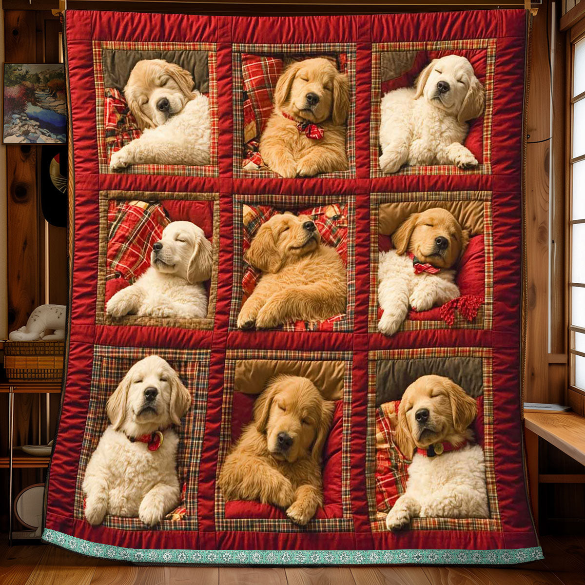 Royal Golden Retriever Quilt Blanket Large Sofa Throws Mother'sDay Gifts From Daughter