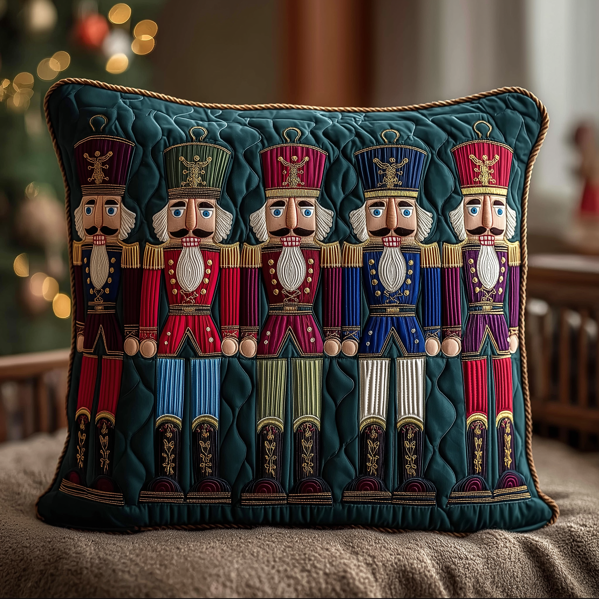 Royal Guard Nutcracker Quilted Pillow Case Holiday Home Decor Nutcracker Gifts
