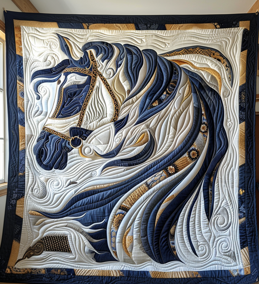 Royal Knight's Steed Quilted Blanket Equine Gifts For Horse Lovers