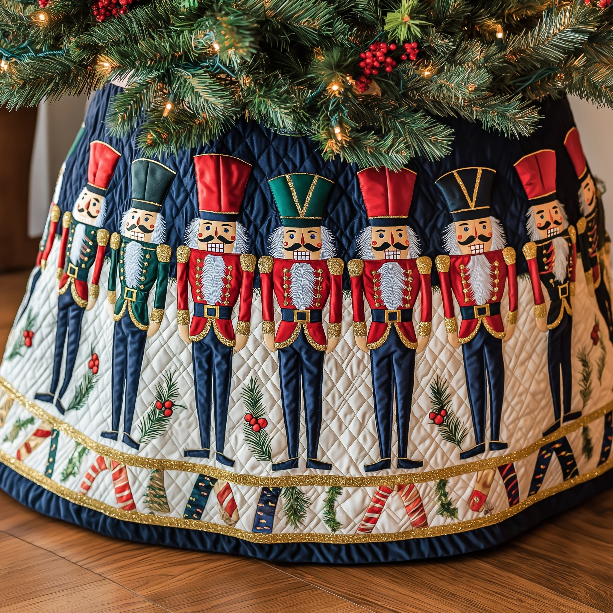 Royal Nutcracker Quilted Tree Skirt Stylish Home Accents Xmas Gifts For Nutcracker Lovers
