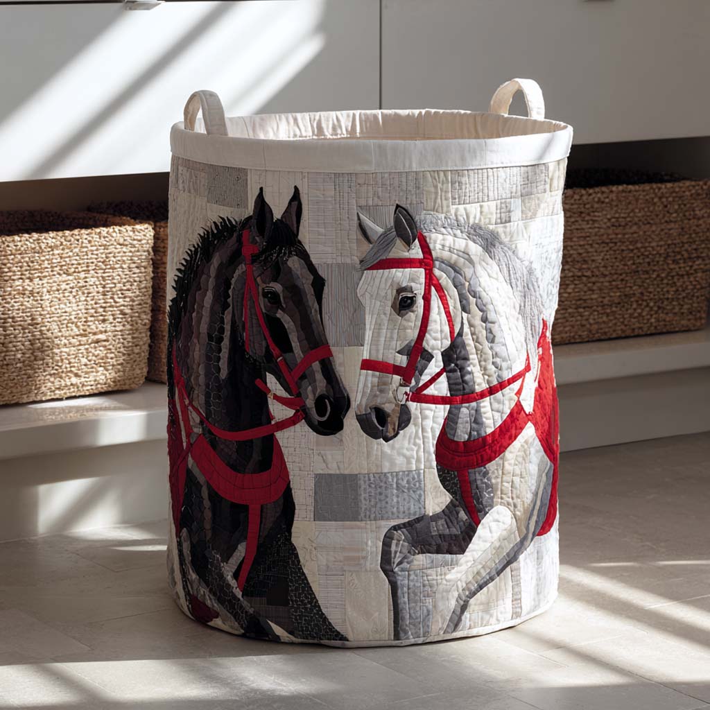 Royal Pair Quilted Laundry Basket Cozy Quilted Laundry Basket Gift for New Homeowners