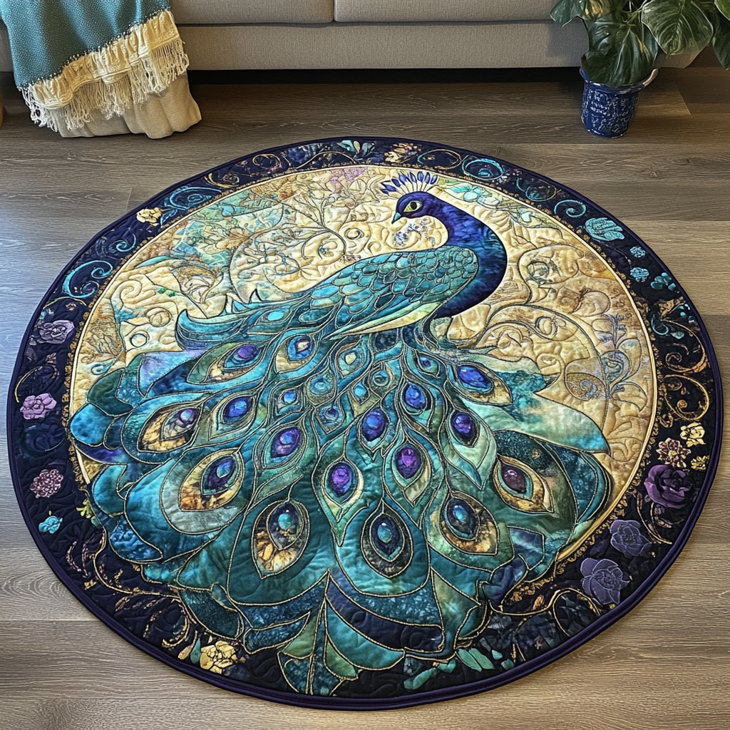 Royal Plumage Quilted Round Mat Christmas Entryway Decor Best Gifts For A Family For Christmas