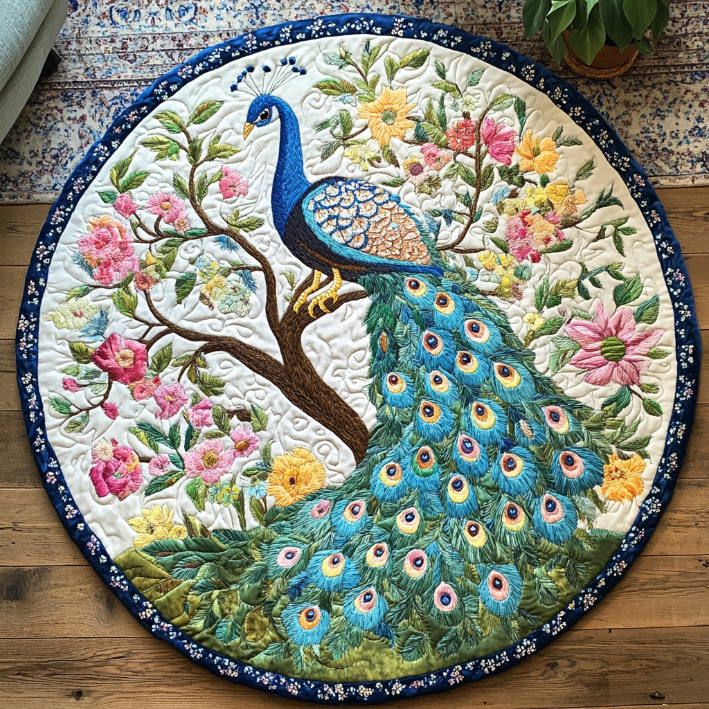 Royal Plume Quilted Round Mat Door Entrance Decor Best Family Xmas Gifts