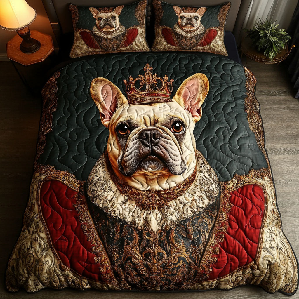 Royal Pup Majesty Quilted Bedding Set Beautiful Bedding Merch Gift for a Peaceful Sleep