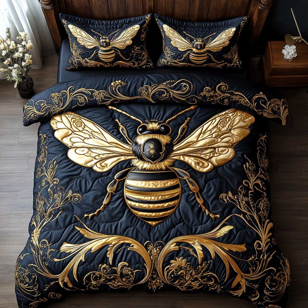 Royal Queen Bee Duvet Cover Set Fall Quilt Cover Gifts For Couples