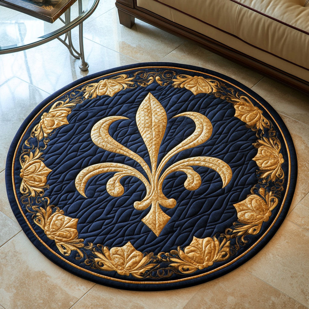 Royal Quilted Round Mat Outdoor Entryway Decor Gifts For Flower Enthusiasts