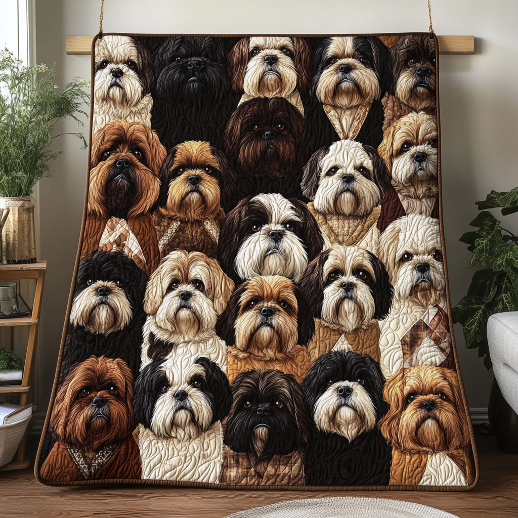 Royal Shih Tzu Quilted Blanket Gifts For Pet Owners