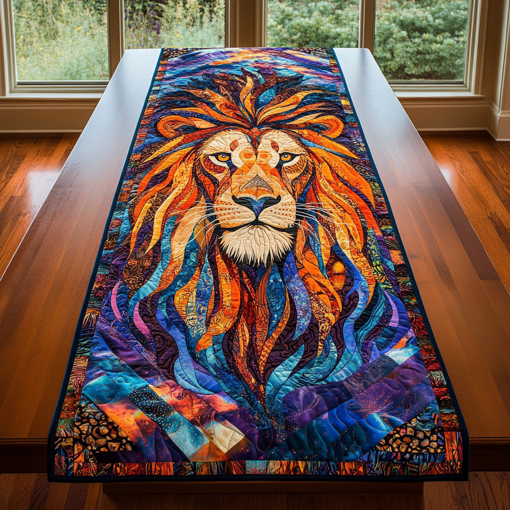 Royal Spirit Quilted Table Runner Dining Room Table Decor Ideas Best Gift For Lion Lovers