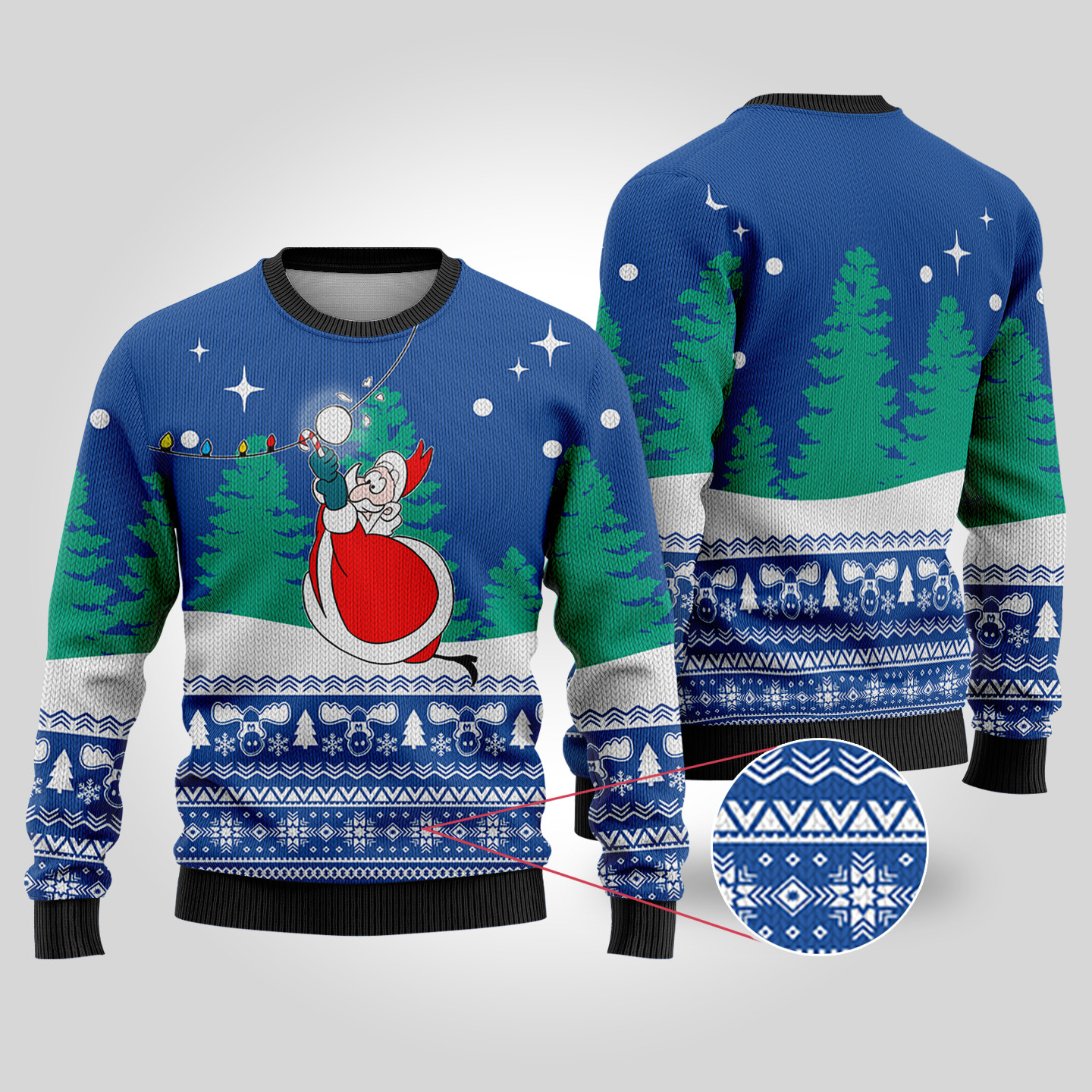 Royal Swinging Santa National Lampoon Ugly Christmas Sweater Warm Winter Sweater to Brighten Your Holidays