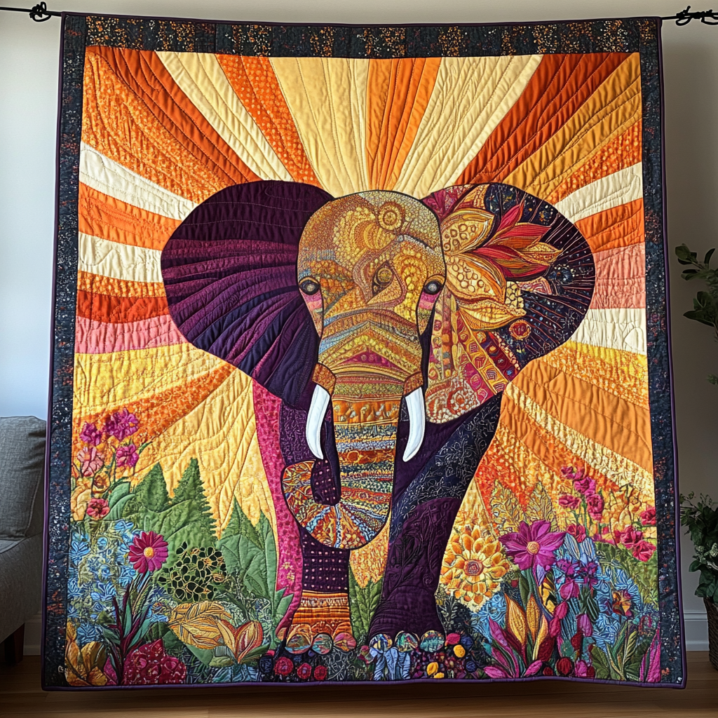 Royal Trunk Quilted Blanket Best Couch Throw Blanket Elephant Anniversary Gifts