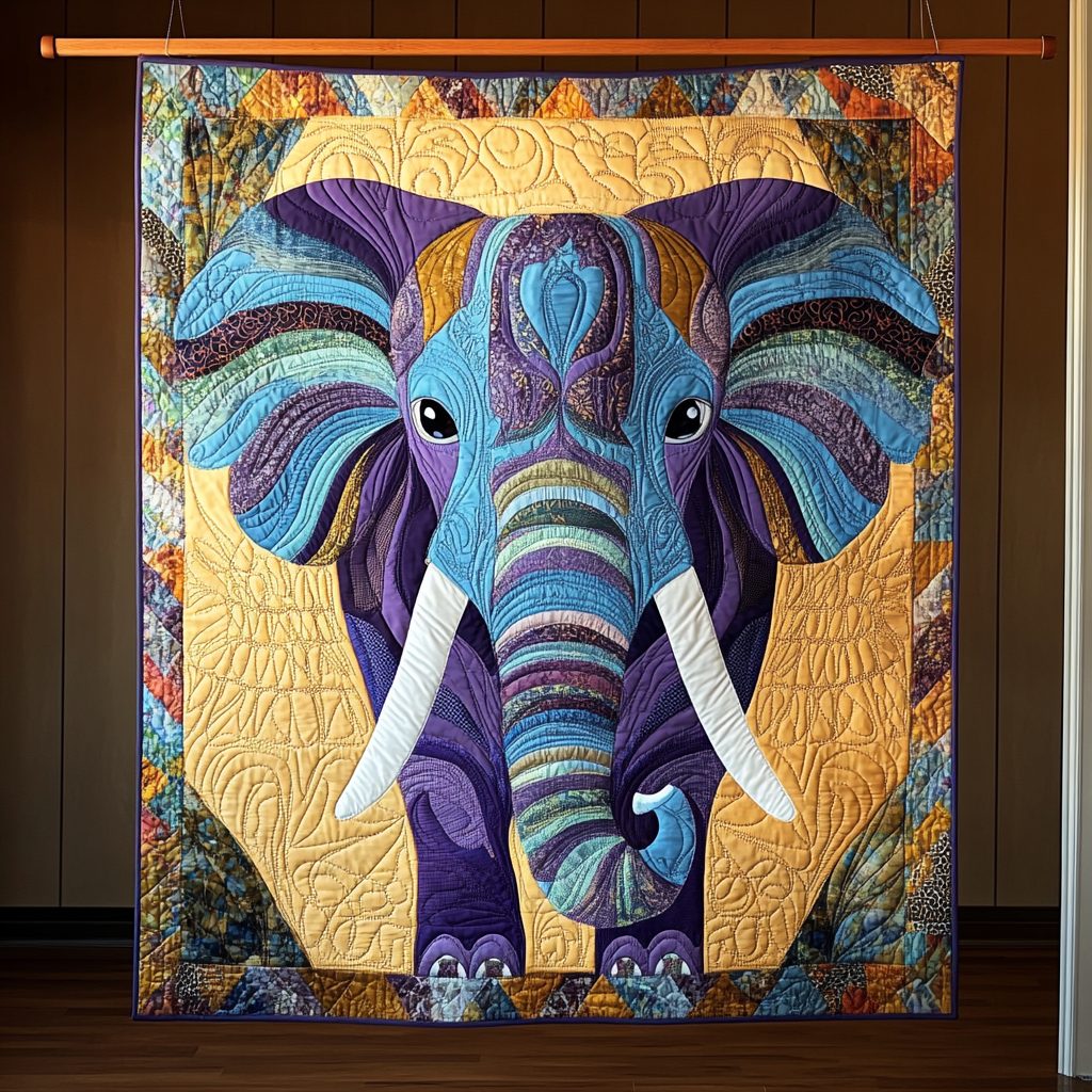 Royal Tusk Quilted Blanket Elephant Gifts For Her