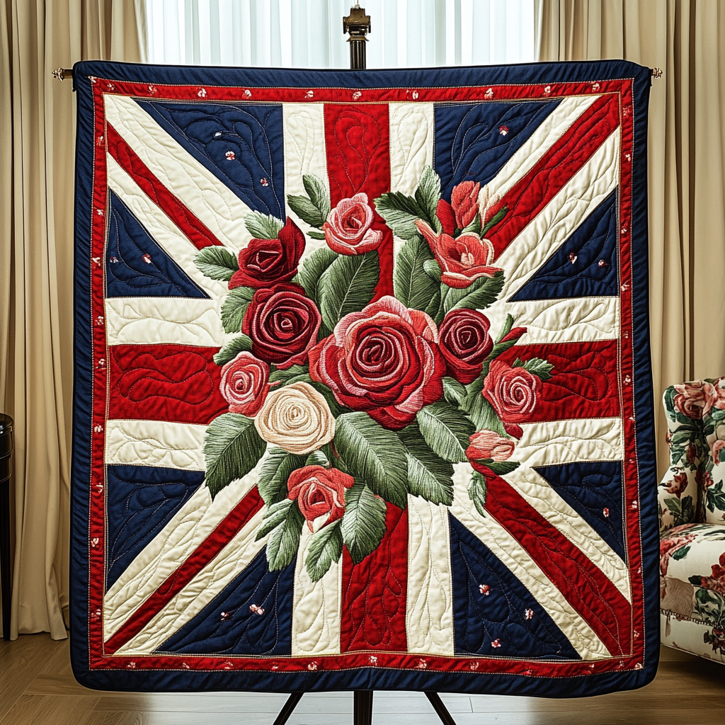 Royal Union Quilted Blanket Sofa Couch Throw Blanket Gifts For England Lovers