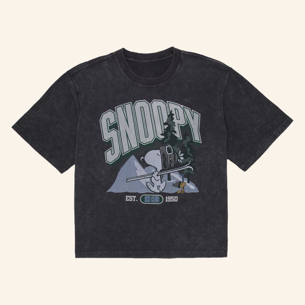 RSQ x Peanuts Snoopy Ski Wash T-Shirt Christmas Gifts For Brother