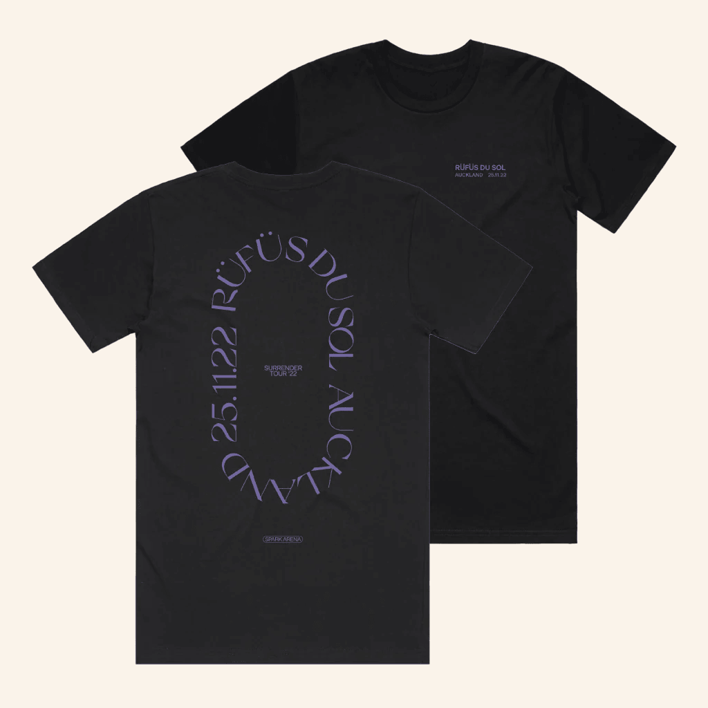 Rufus Du Sol Merch Auckland Black T-Shirt Best Gifts For Music Lovers