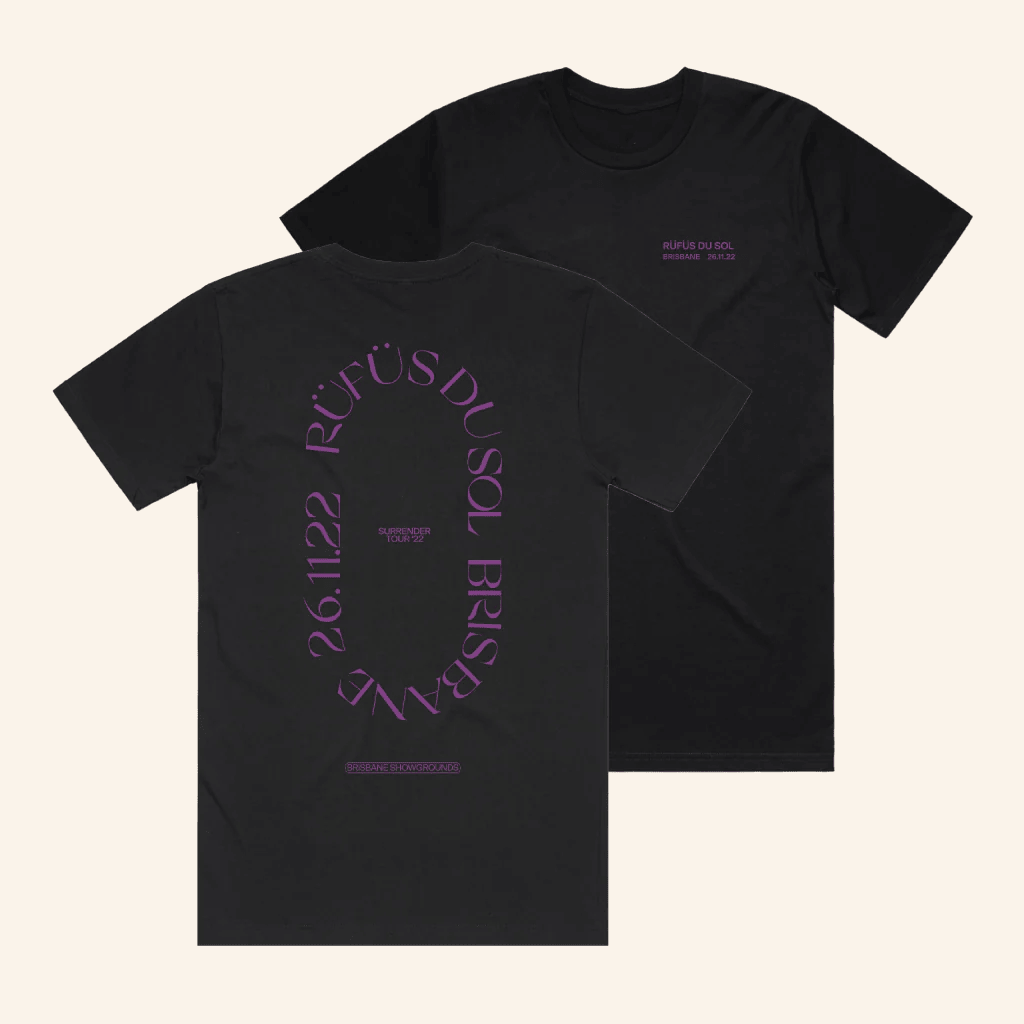 Rufus Du Sol Merch Brisbane Black T-Shirt Gift Ideas For Music Lovers Rufus Du Sol Merch Brisbane Black T-Shirt Gift Ideas For Music Lovers