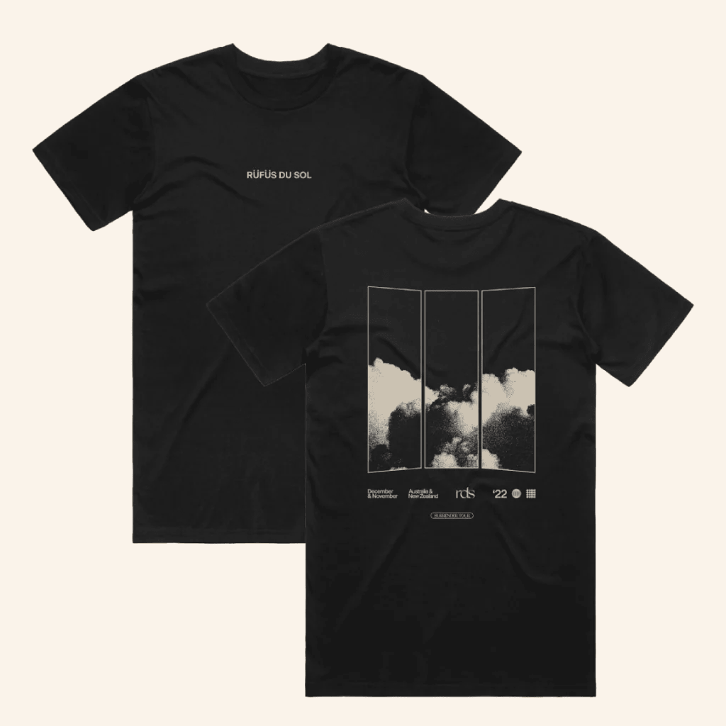 Rufus Du Sol Merch Clouds Black T-Shirt Gift Ideas For Music Lovers Rufus Du Sol Merch Clouds Black T-Shirt Gift Ideas For Music Lovers