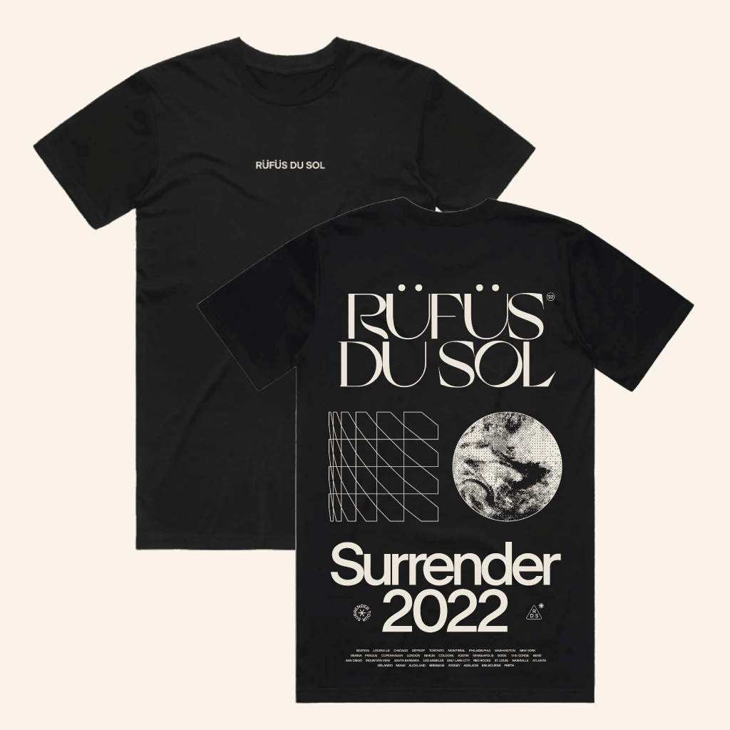 Rufus Du Sol Merch Surrender 2022 Cities Black T-Shirt Gifts For Music Fans