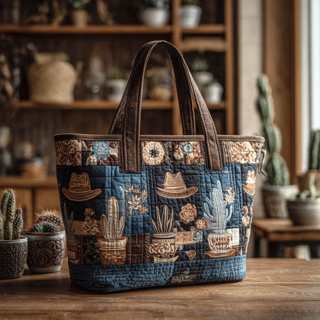 Rugged Elegance Quilted Tote Bag Cow Gifts For Him Her