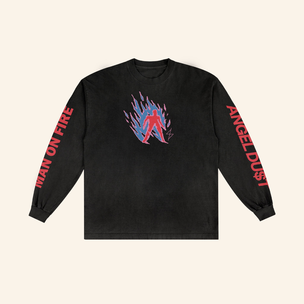 Run For Cover Records Merch Angel Dust Man On Fire Long Sleeve T-Shirt Gifts For Son Run For Cover Records Merch Angel Dust Man On Fire Long Sleeve T-Shirt Gifts For Son