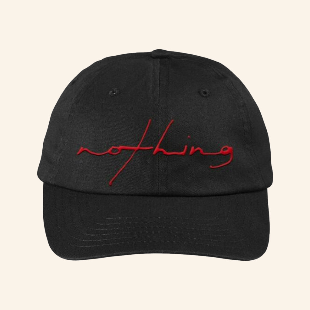 Run For Cover Records Merch Nothing Script Hat Embroidered Christmas Gift Ideas For Him Run For Cover Records Merch Nothing Script Hat Embroidered Christmas Gift Ideas For Him
