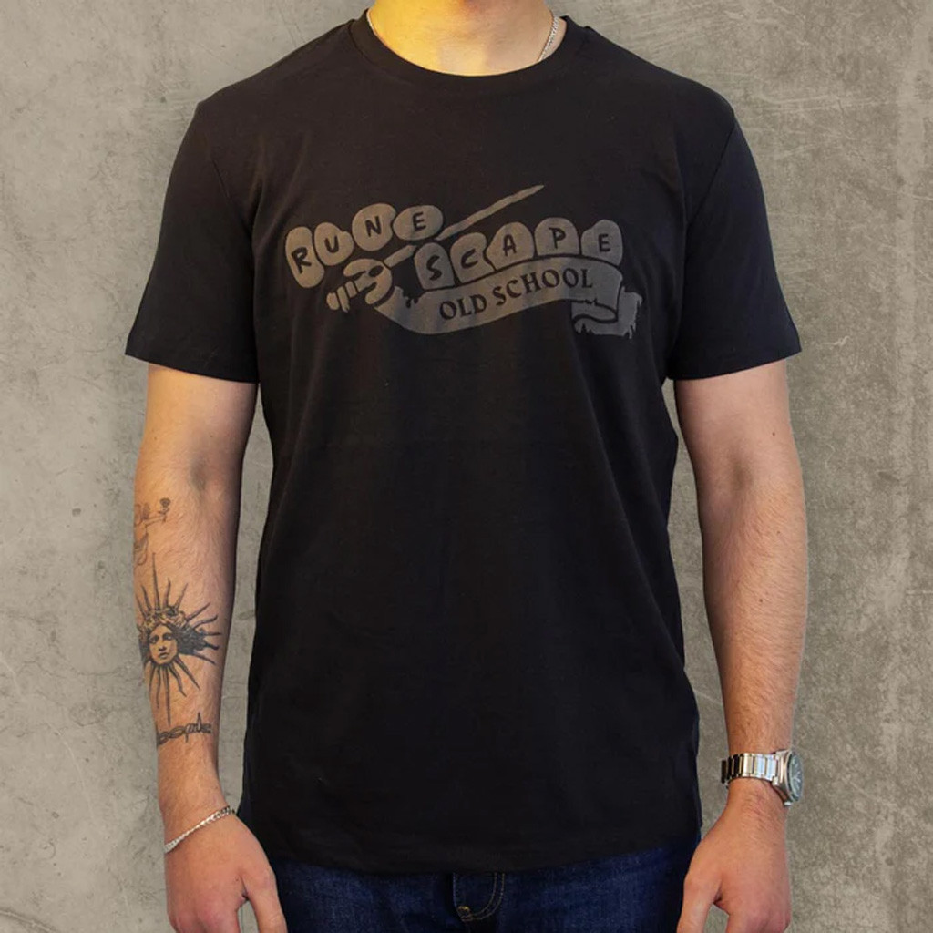 RuneScape Merch Black Suede OSRS Logo T-Shirt Christmas Gifts For Dad RuneScape Merch Black Suede OSRS Logo T-Shirt Christmas Gifts For Dad