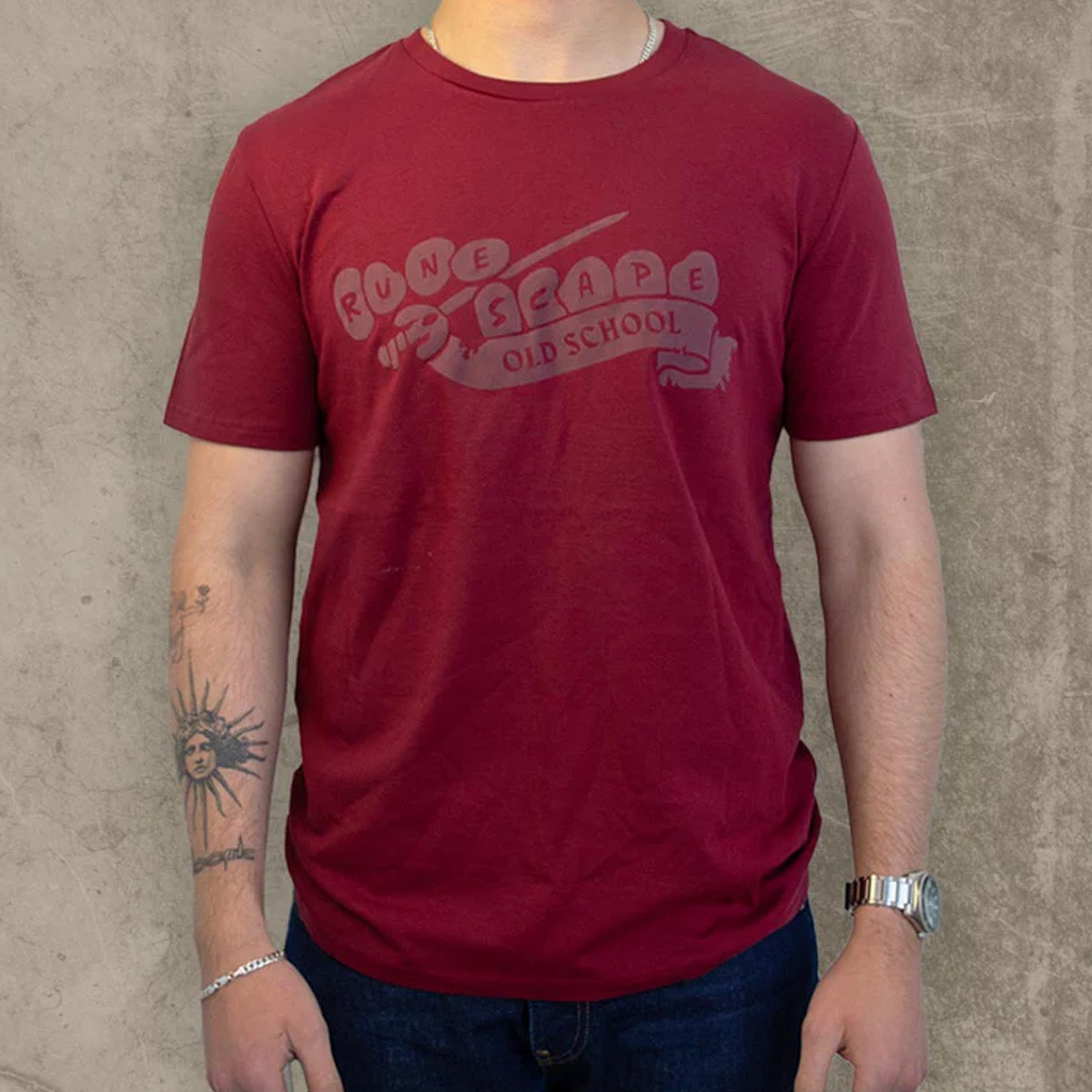 RuneScape Merch Red Suede OSRS Logo T-Shirt Gifts For Son