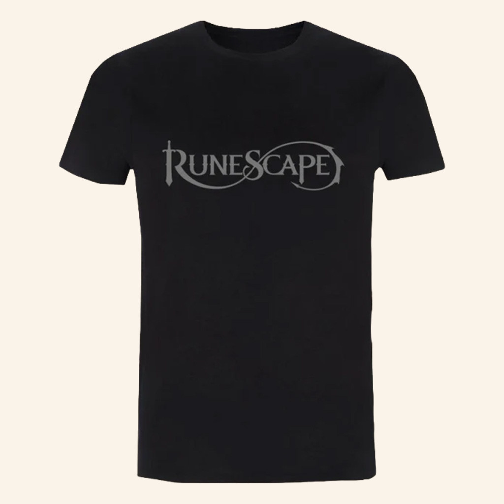 RuneScape Merch Silver RuneScape Logo Black T-Shirt Gifts For Father
