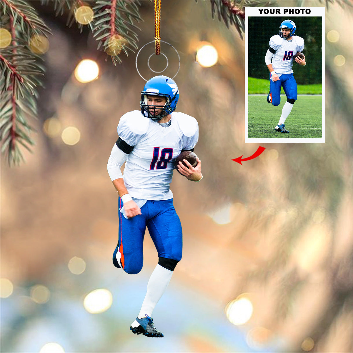 Running Running Personalized Photo Mica Ornament Christmas Gift For Sport Lover