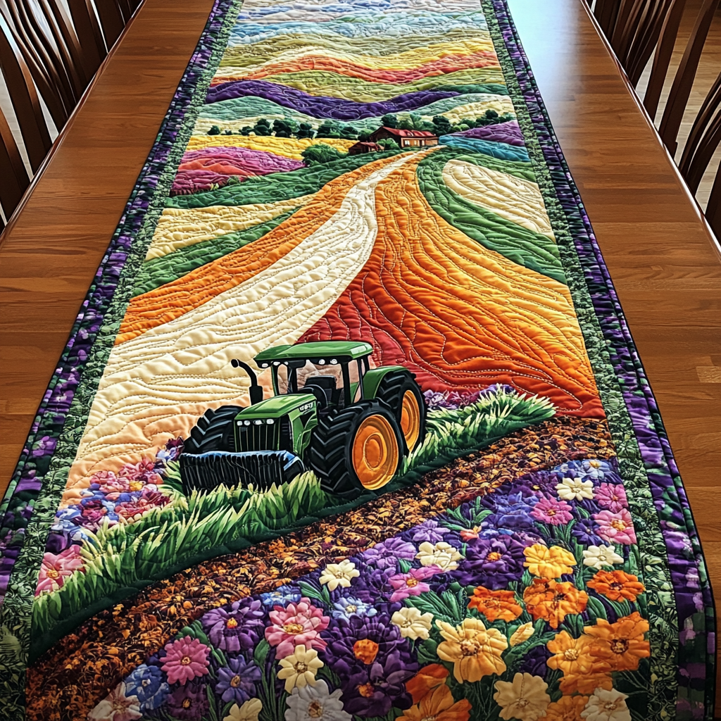 Rural Escape Quilted Table Runner Farmhouse Style Table Runners Gift Idea For Mother In Law