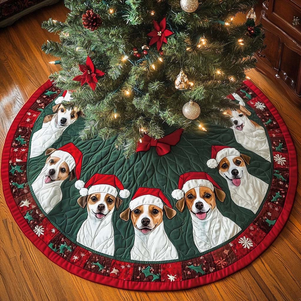 Russell Charm Christmas Quilted Tree Skirt Under Tree Christmas Decor Holiday Party Decor for Home