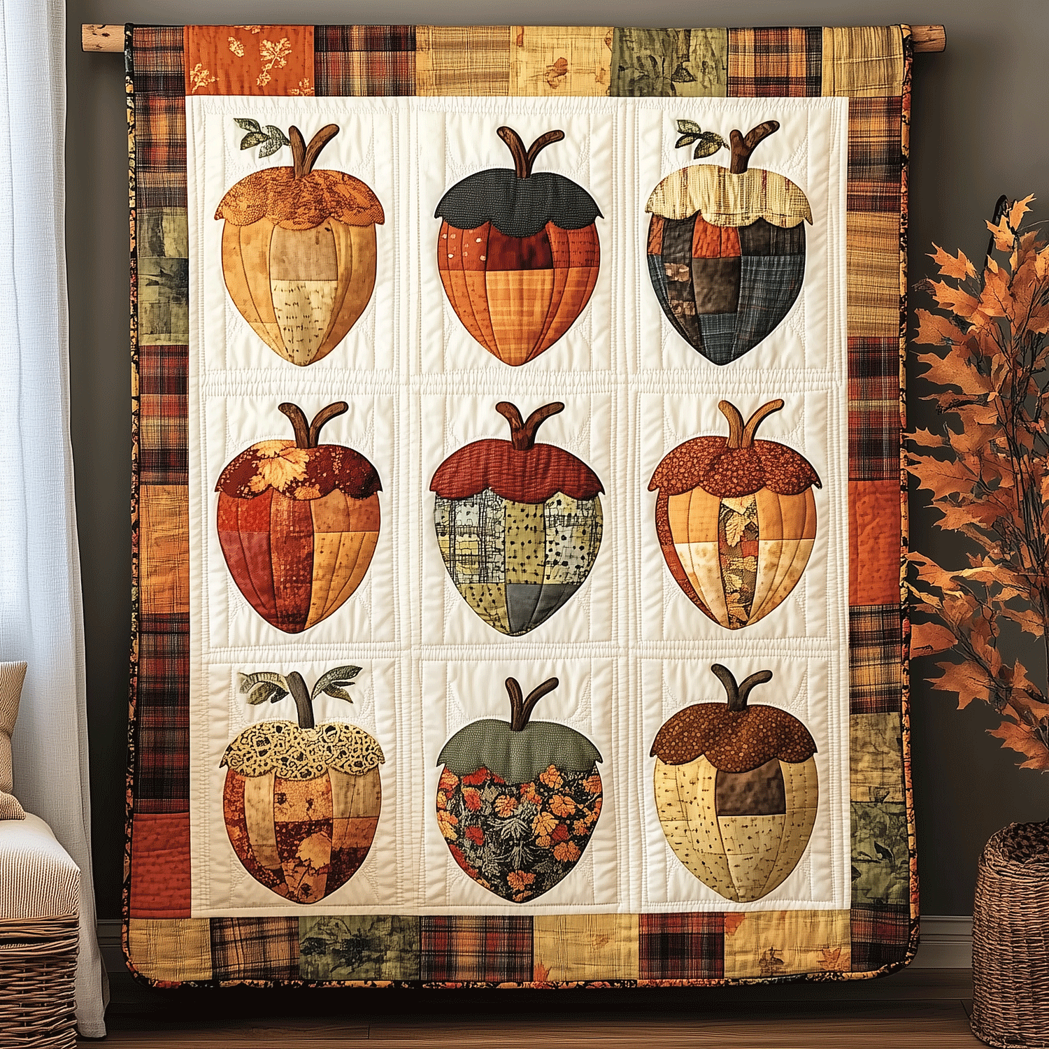 Rustic Acorn Quilted Blanket Gift Ideas For Fall