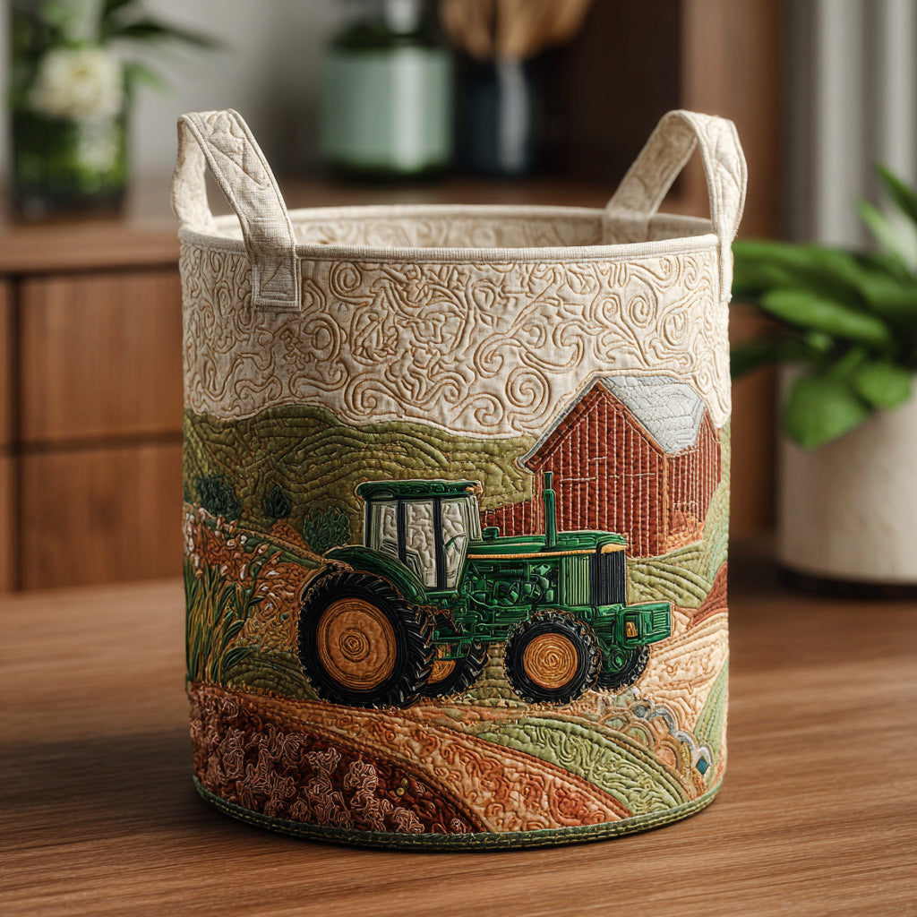 Rustic Acres Quilted Laundry Basket Elegant Quilted Laundry Bin for Bedroom and Bathroom