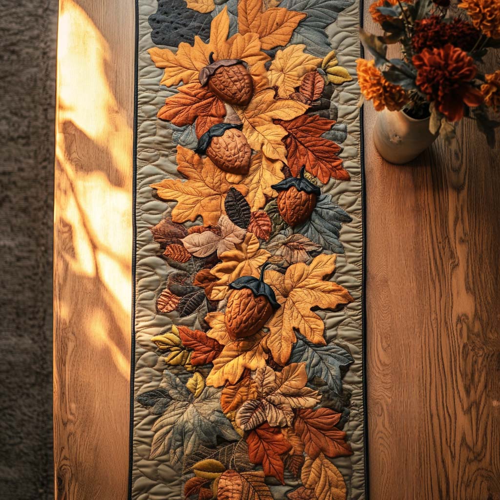 Rustic Autumn Meadow Quilted Table Runner Fall Table Runner Good Family Gifts