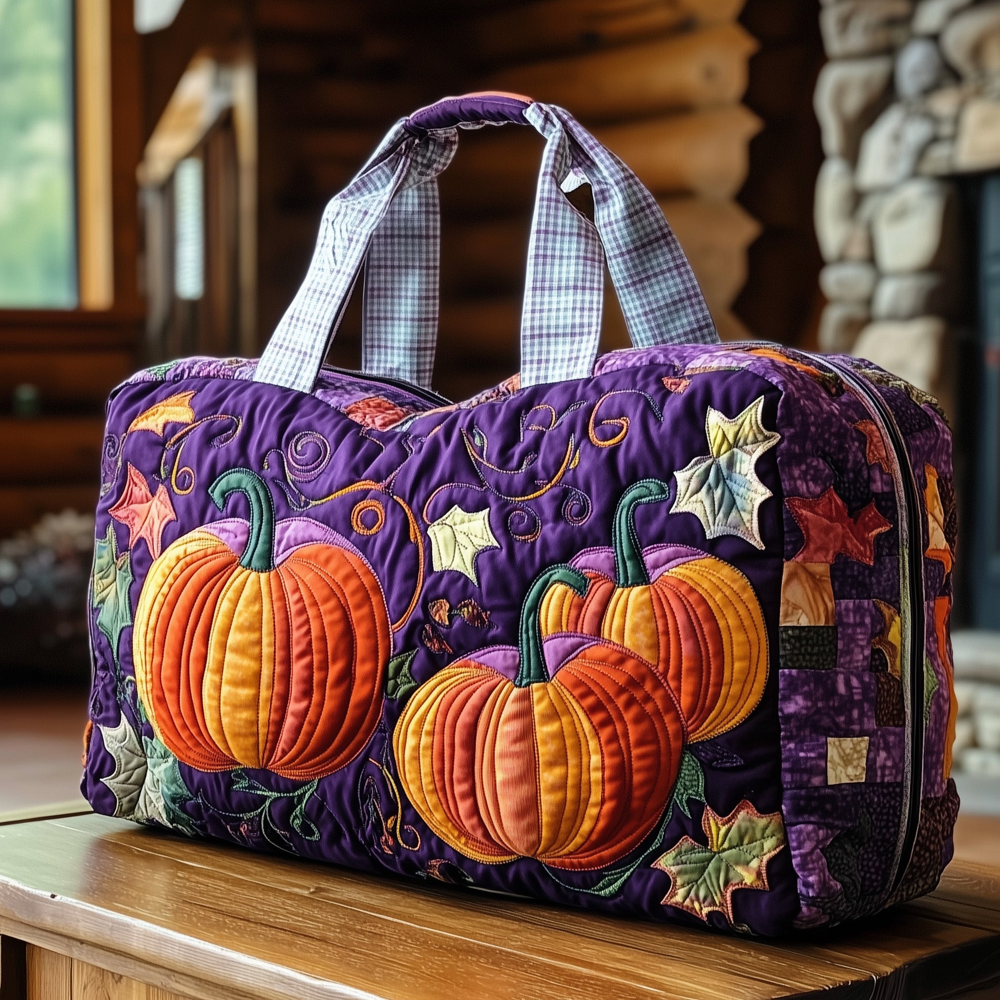Rustic Autumn Quilted Duffle Bag Birthday Gift Idea
