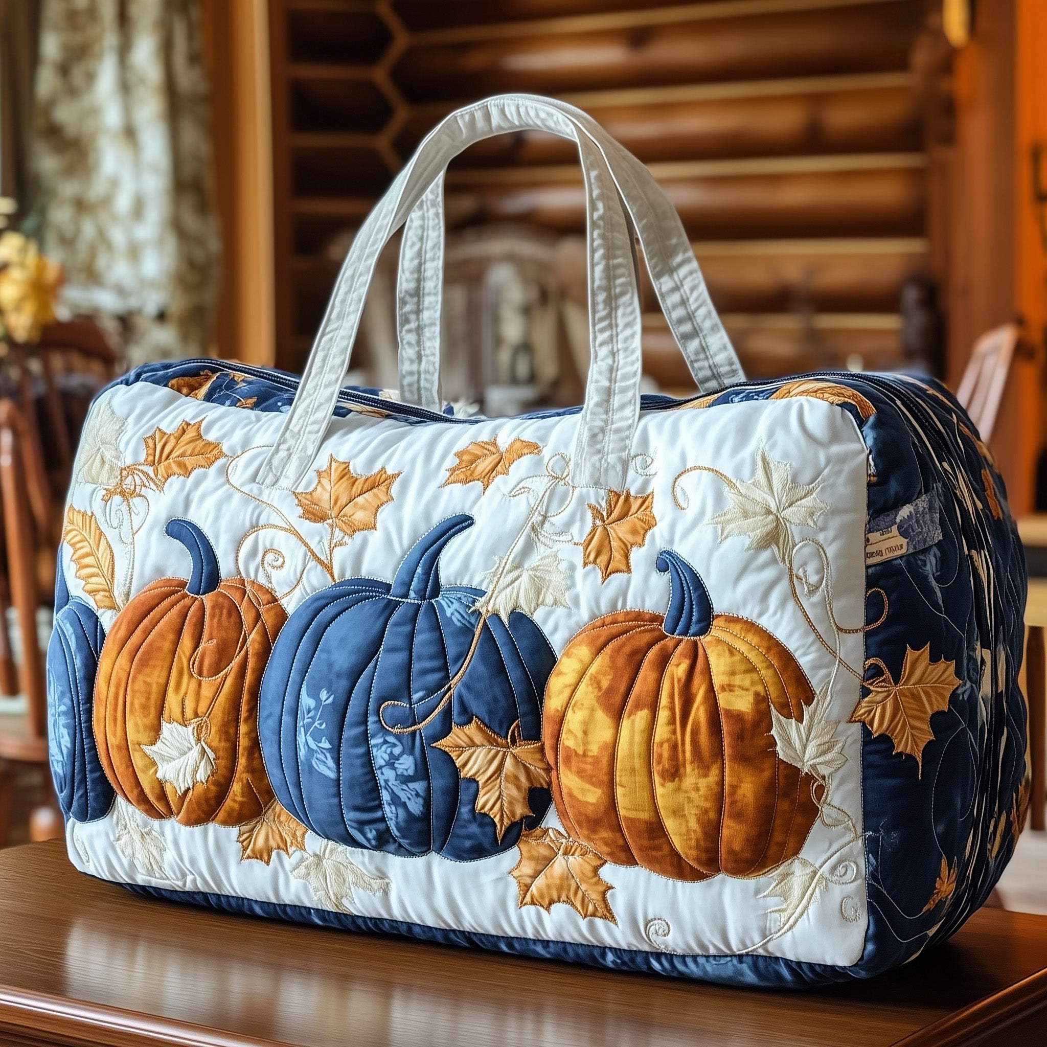 Rustic Autumn Quilted Duffle Bag Fall Gift Choice