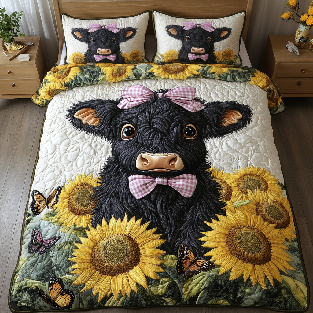 Rustic Beauty Quilted Bedding Set Best Comforter Sets Highland Cow Gifts For Women