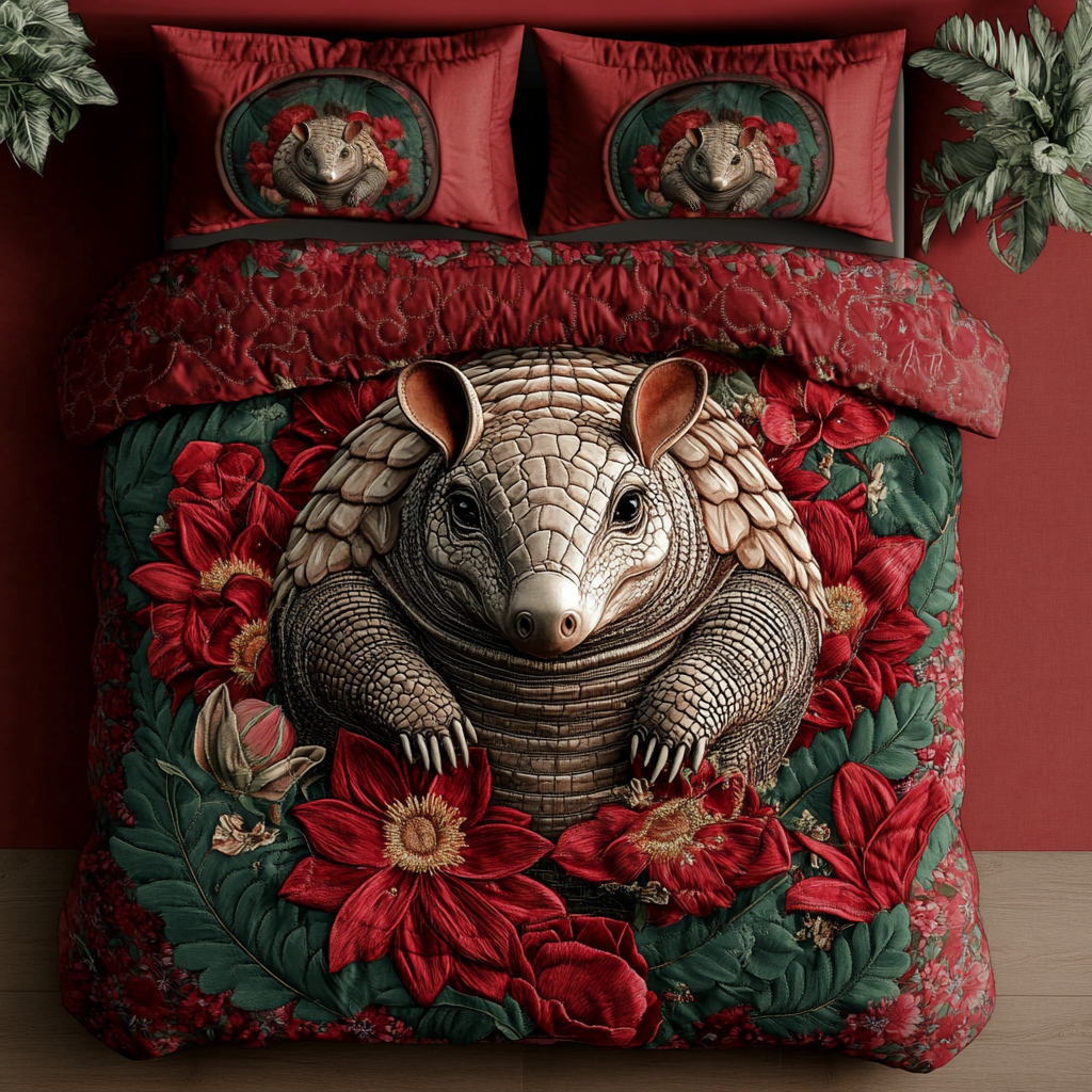Rustic Beauty Quilted Bedding Set Cool Bedroom Decor Armadillo Themed Gifts