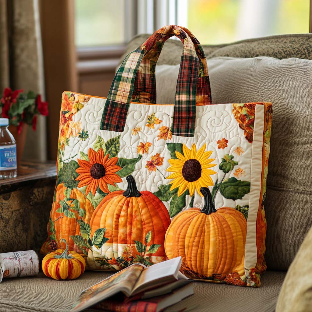 Rustic Bliss Quilted Tote Bag Autumn Themed Gifts