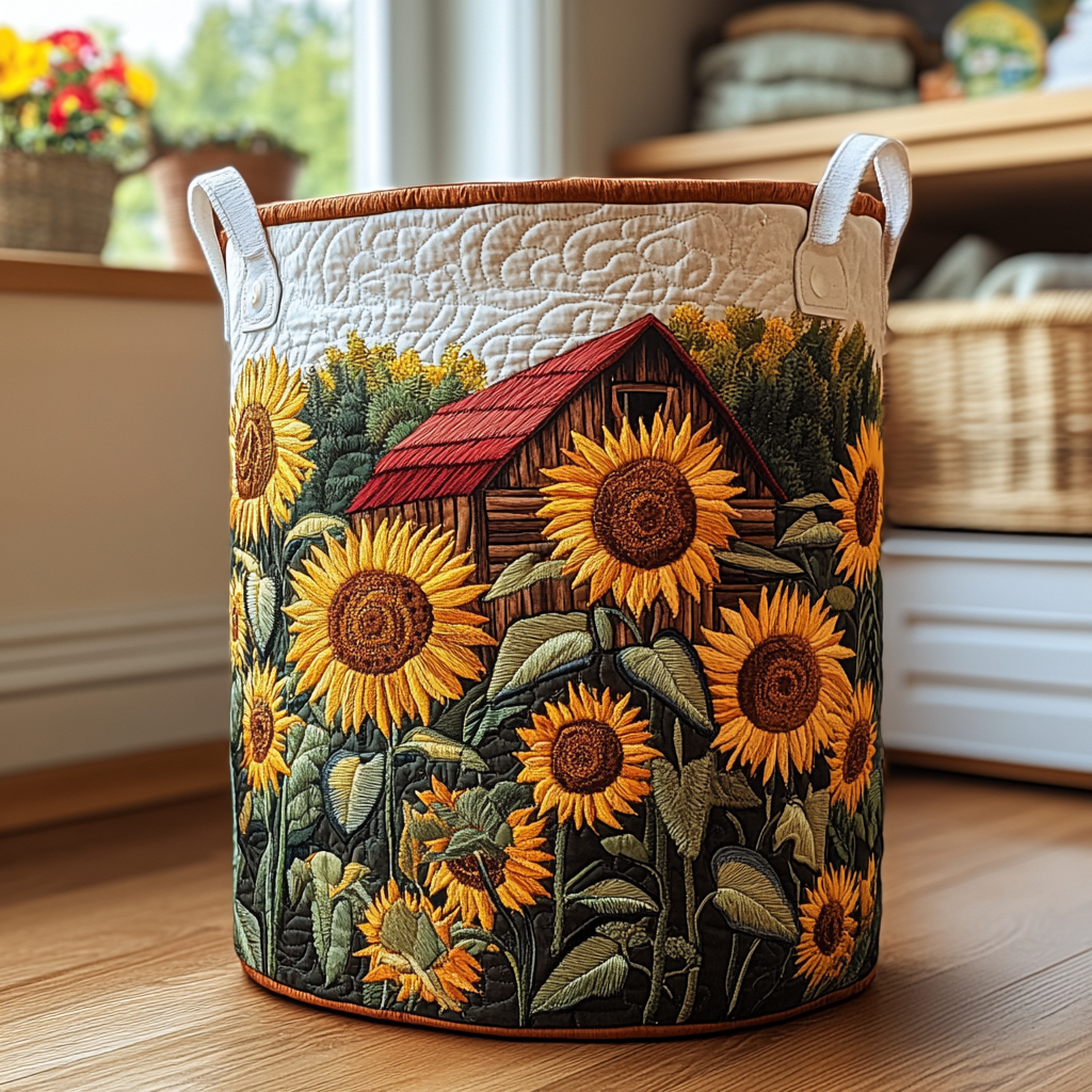 Rustic Bloom Quilted Laundry Basket Gift Idea For Busy Families