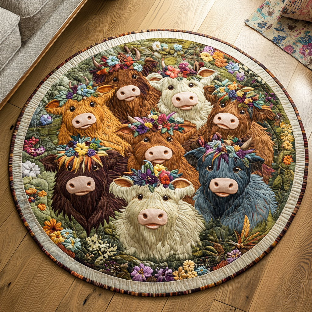 Rustic Bloom Quilted Round Mat Home Entrance Decor Ideas Christmas Gift Ideas For Farmers