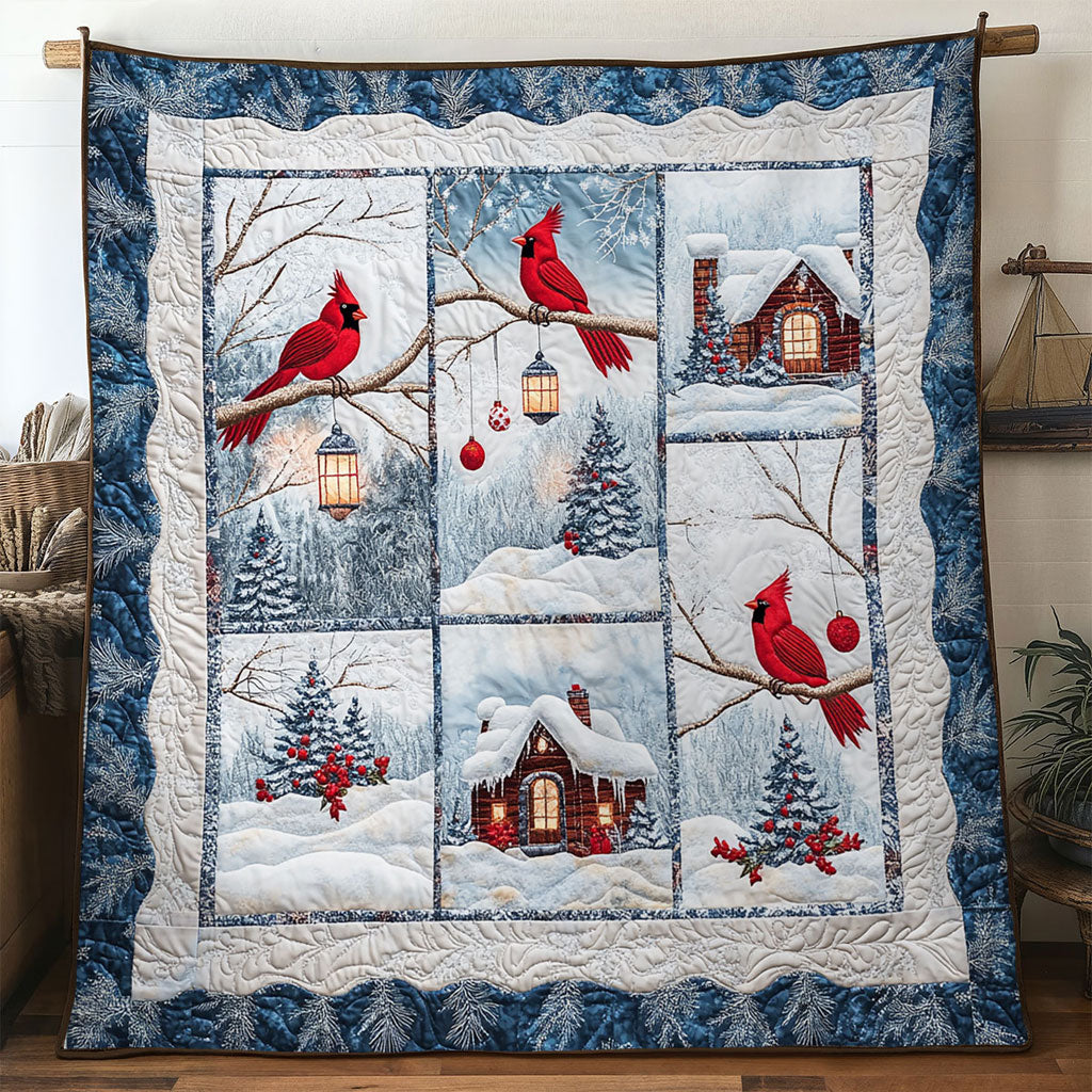 Rustic Cabin Cardinal Quilt Blanket Cardinal Blankets And Throws Christmas Presents For Mother In Law