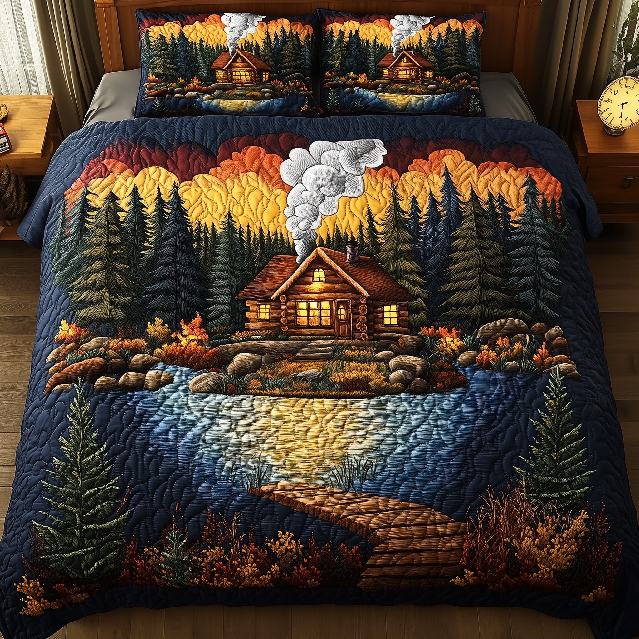 Rustic Cabin Quilted Bedding Set Duvet Cover Bed Sheet Affordable Christmas Gifts For Family
